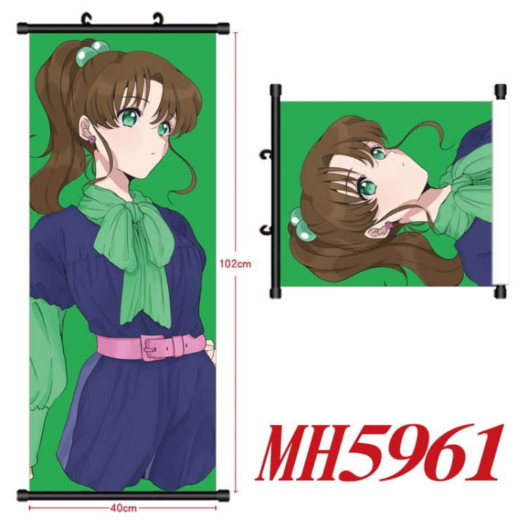sailormoon Anime black Plastic rod Cloth painting Wall Scroll 40X102CM MH5961A