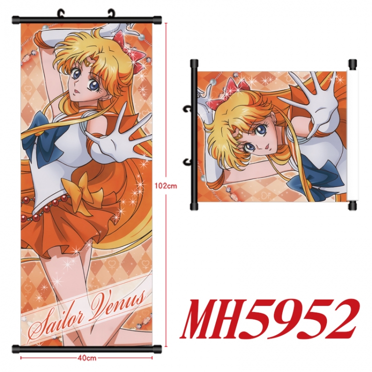 sailormoon Anime black Plastic rod Cloth painting Wall Scroll 40X102CM MH5952A