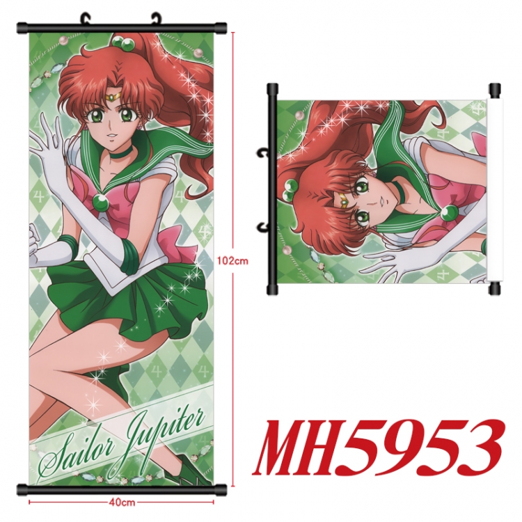 sailormoon Anime black Plastic rod Cloth painting Wall Scroll 40X102CM MH5953A