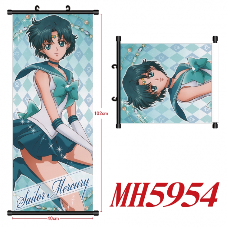 sailormoon Anime black Plastic rod Cloth painting Wall Scroll 40X102CM MH5954A