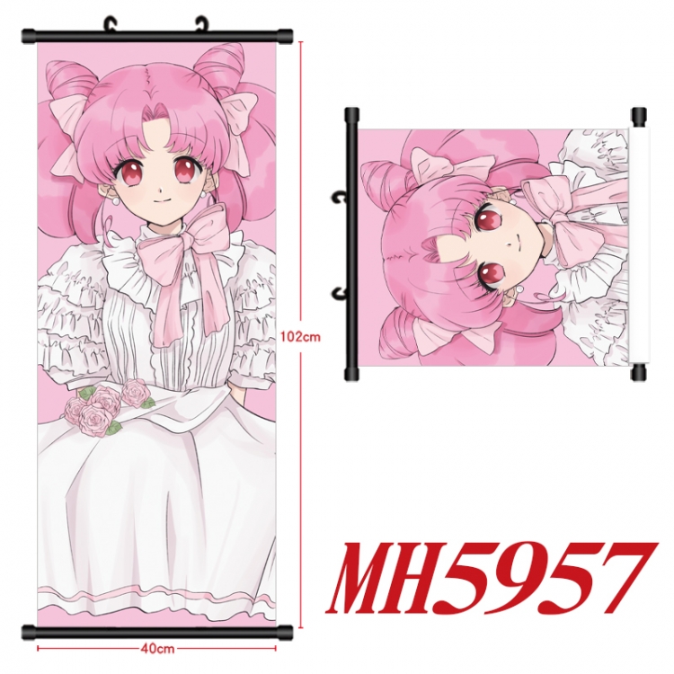 sailormoon Anime black Plastic rod Cloth painting Wall Scroll 40X102CM MH5957A