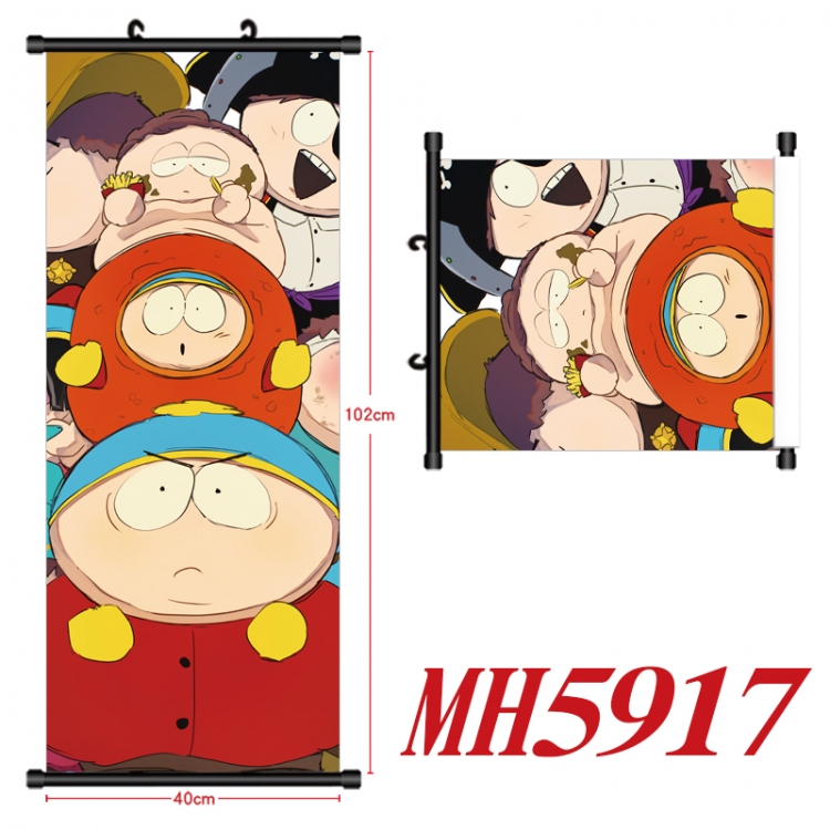 South Park Anime black Plastic rod Cloth painting Wall Scroll 40X102CM MH5917A