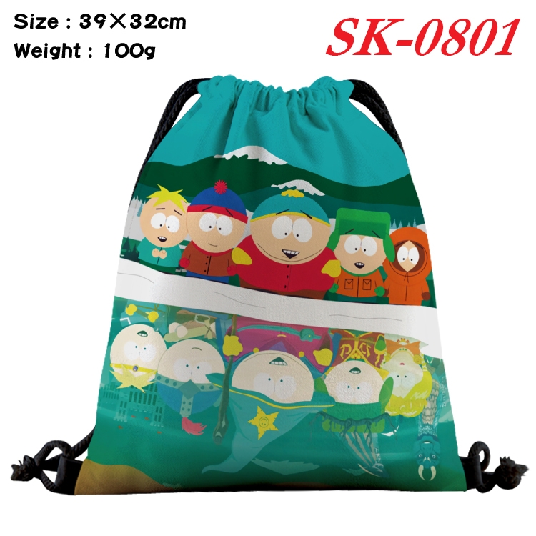 South Park cartoon Waterproof Nylon Full Color Drawstring Pocket 39x32cm SK-0801