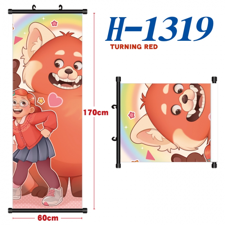 Turning Red Black plastic rod cloth hanging canvas painting Wall Scroll 60x170cm H-1319A