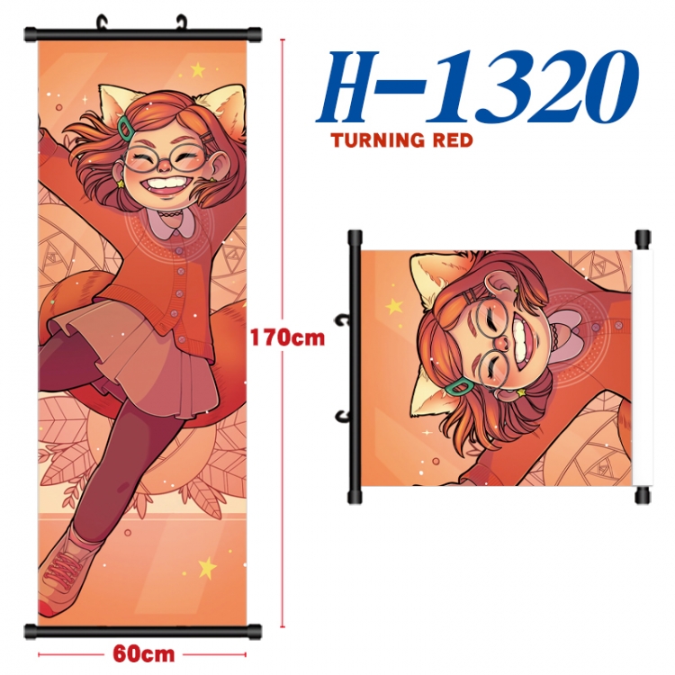 Turning Red Black plastic rod cloth hanging canvas painting Wall Scroll 60x170cm H-1320A