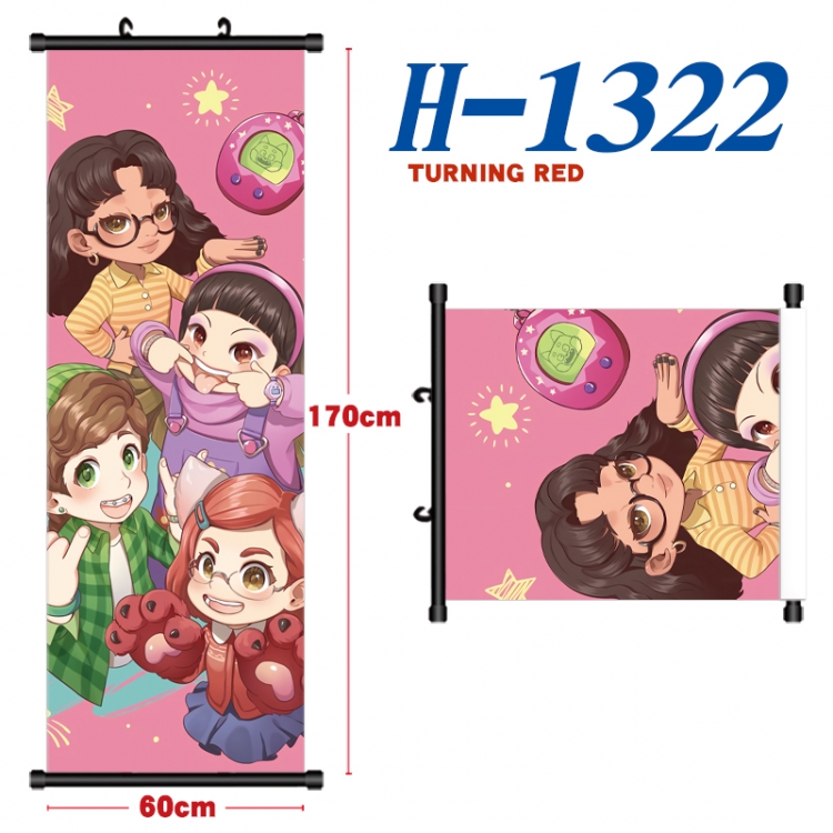 Turning Red Black plastic rod cloth hanging canvas painting Wall Scroll 60x170cm H-1322A