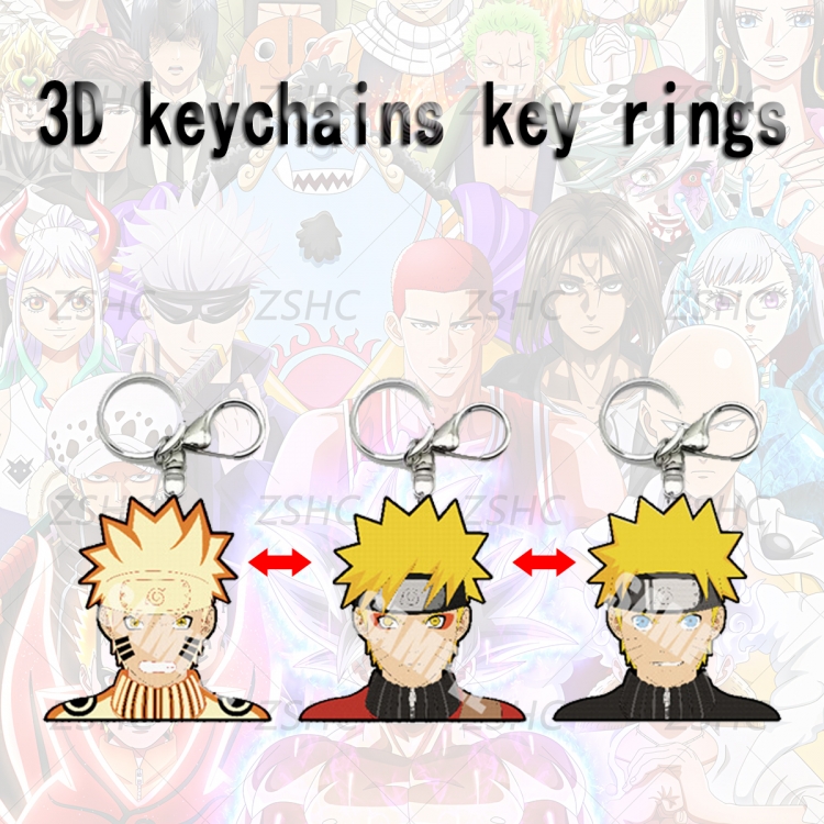 Naruto 3D gradient acrylic keychain cardboard packaging 5-8CM  price for 5 pcs  K-N21