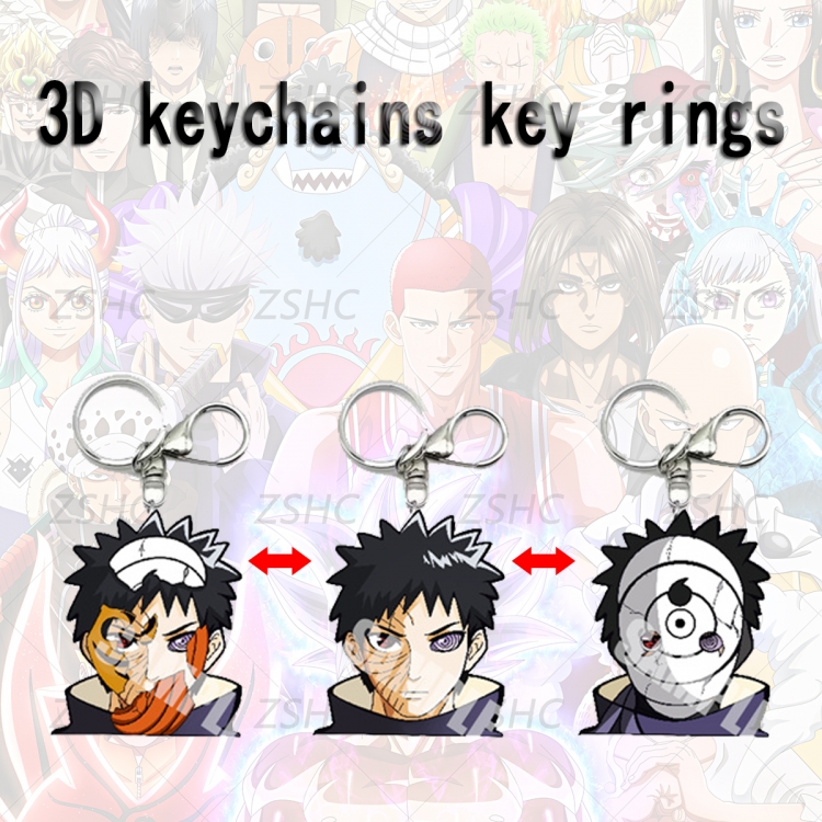 Naruto 3D gradient acrylic keychain cardboard packaging 5-8CM  price for 5 pcs K-N09