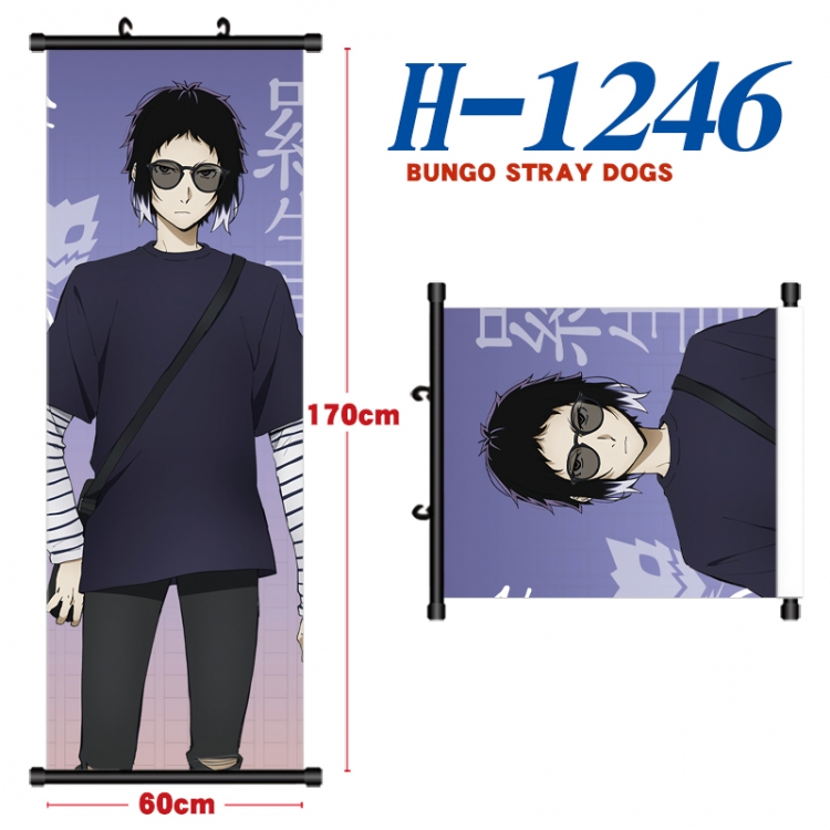 Bungo Stray Dogs Black plastic rod cloth hanging canvas painting Wall Scroll 60x170cm H-1246A