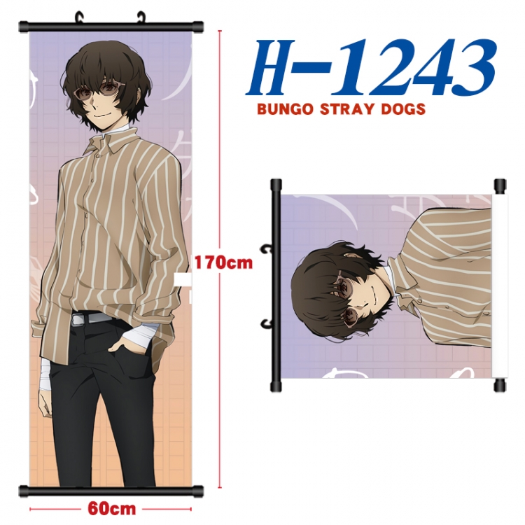 Bungo Stray Dogs Black plastic rod cloth hanging canvas painting Wall Scroll 60x170cm H-1243A