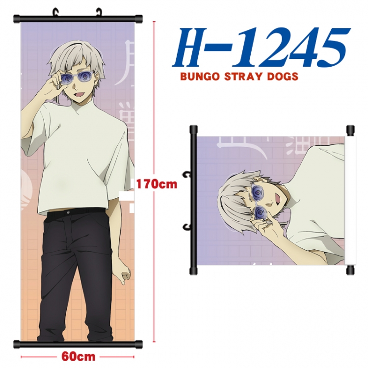 Bungo Stray Dogs Black plastic rod cloth hanging canvas painting Wall Scroll 60x170cm H-1245A