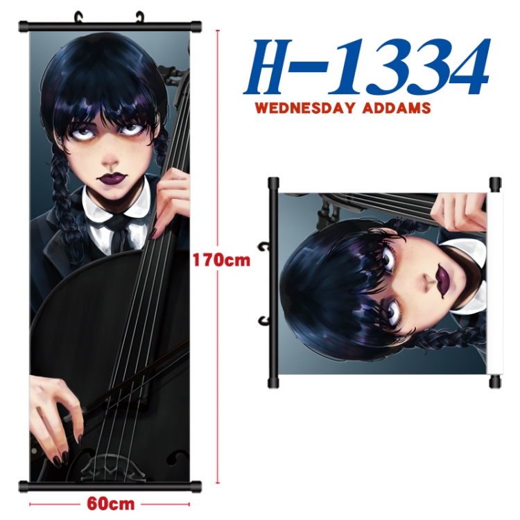 TheAddamsFamily Black plastic rod cloth hanging canvas painting Wall Scroll 60x170cm H-1334A