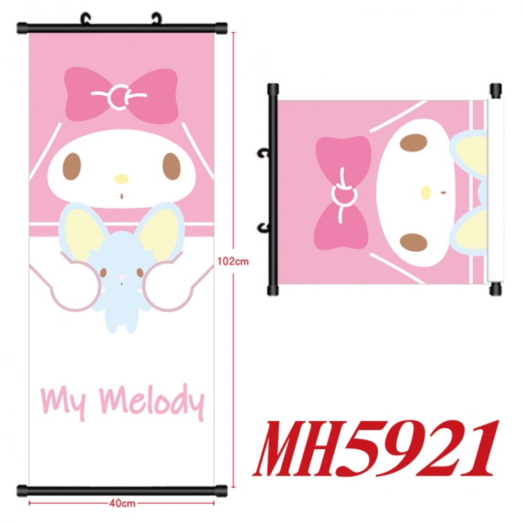 sanrio Anime black Plastic rod Cloth painting Wall Scroll 40X102CM MH5921A