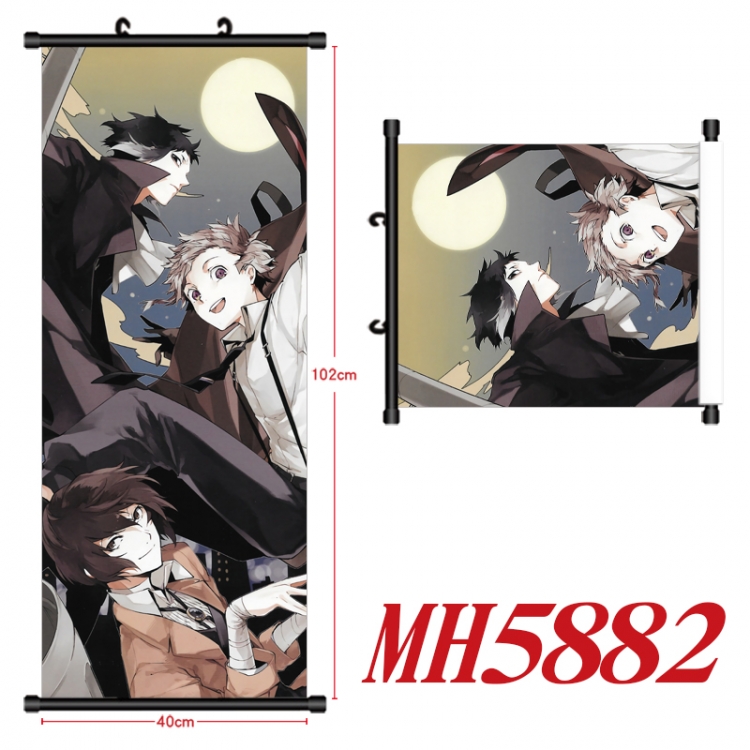 Bungo Stray Dogs Anime black Plastic rod Cloth painting Wall Scroll 40X102CM MH5882A