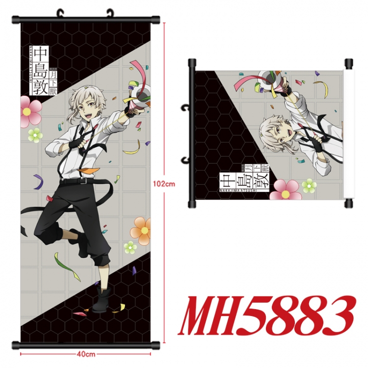 Bungo Stray Dogs Anime black Plastic rod Cloth painting Wall Scroll 40X102CM MH5883A