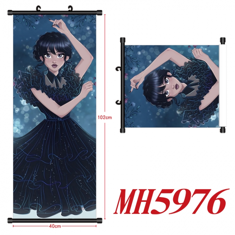 The Addams Family Anime black Plastic rod Cloth painting Wall Scroll 40X102CM MH5976A