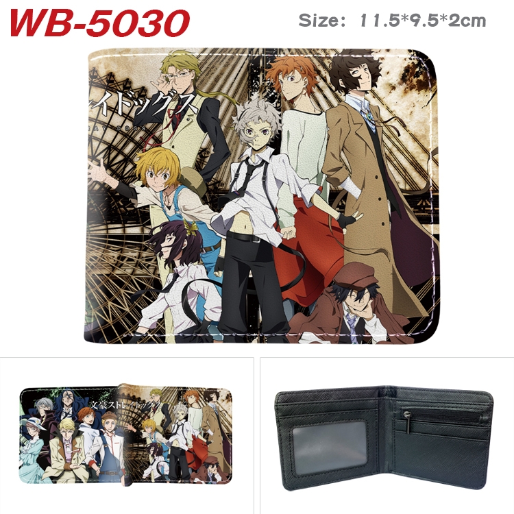 Bungo Stray Dogs Animation color PU leather half fold wallet 11.5X9X2CM  WB-5030A