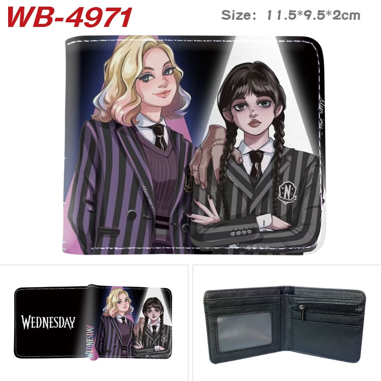 The Addams Family Animation color PU leather half fold wallet 11.5X9X2CM WB-4971A