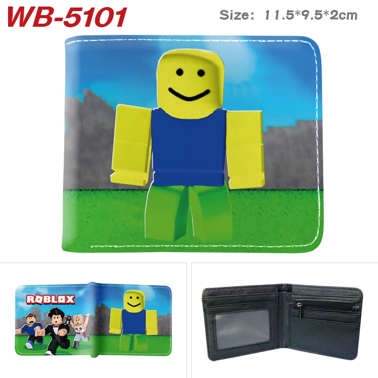 Robllox Animation color PU leather half fold wallet 11.5X9X2CM WB-5101A