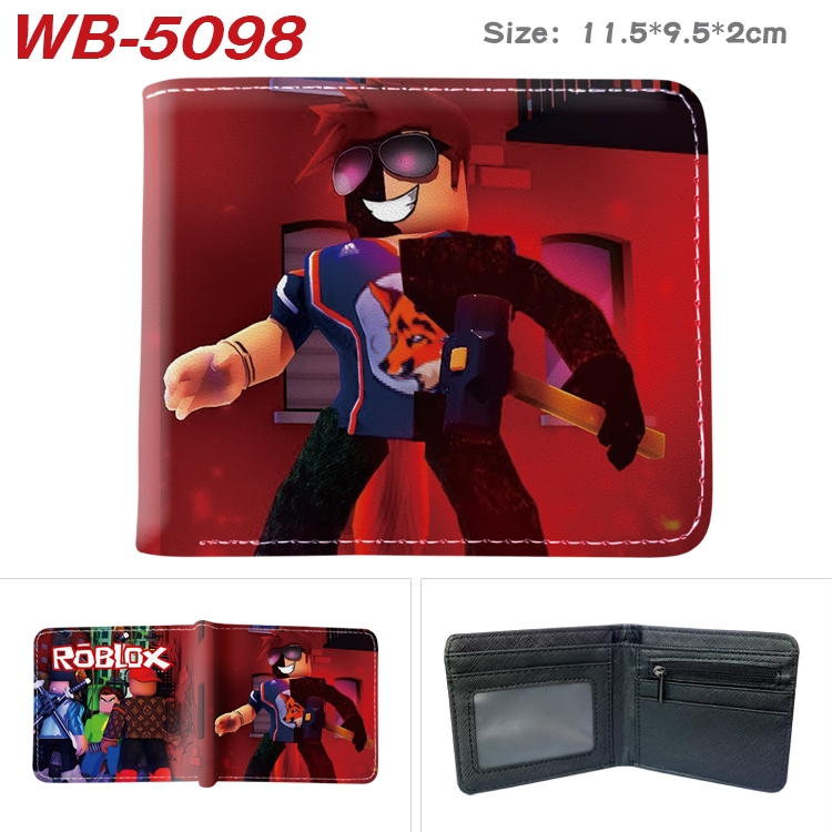 Robllox Animation color PU leather half fold wallet 11.5X9X2CM WB-5098A