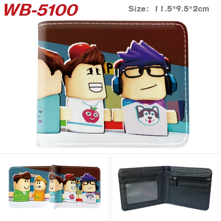 Robllox Animation color PU leather half fold wallet 11.5X9X2CM WB-5100A