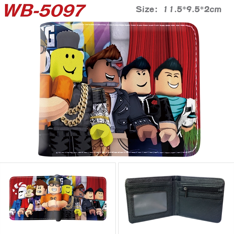 Robllox Animation color PU leather half fold wallet 11.5X9X2CM  WB-5097A