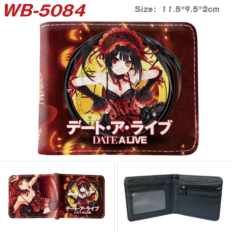 Date-A-Live Animation color PU leather half fold wallet 11.5X9X2CM WB-5084A
