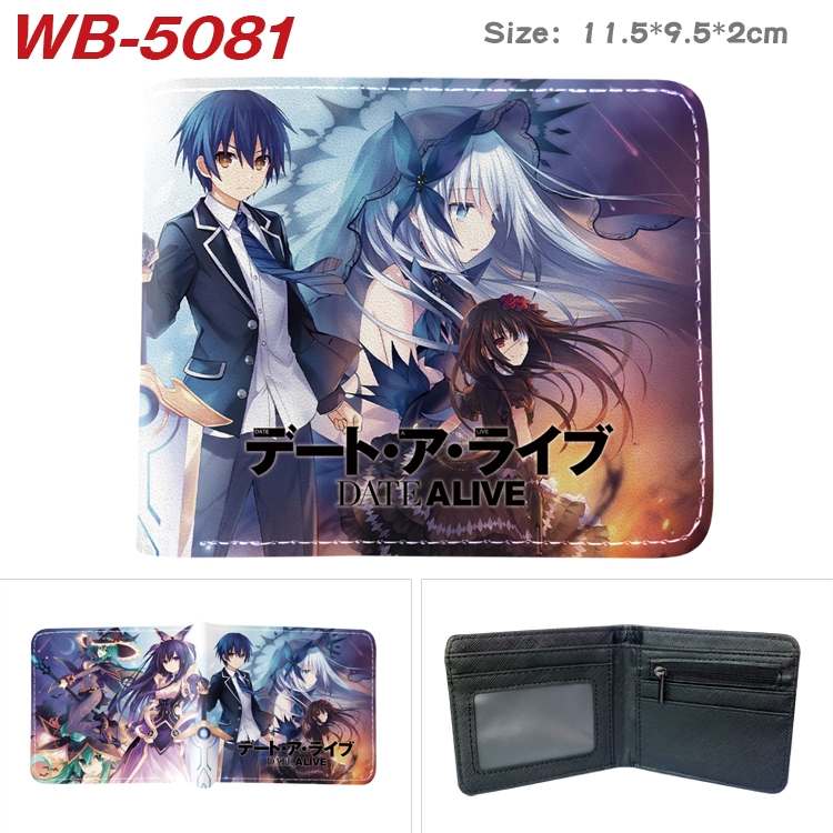 Date-A-Live Animation color PU leather half fold wallet 11.5X9X2CM WB-5081A