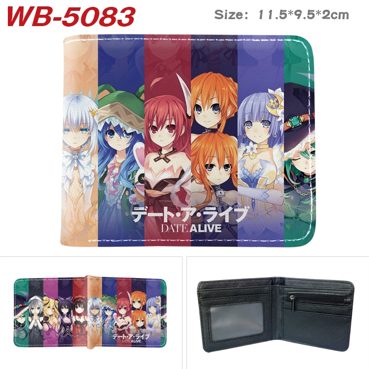 Date-A-Live Animation color PU leather half fold wallet 11.5X9X2CM WB-5083A
