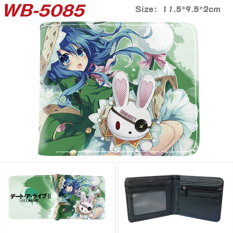 Date-A-Live Animation color PU leather half fold wallet 11.5X9X2CM WB-5085A