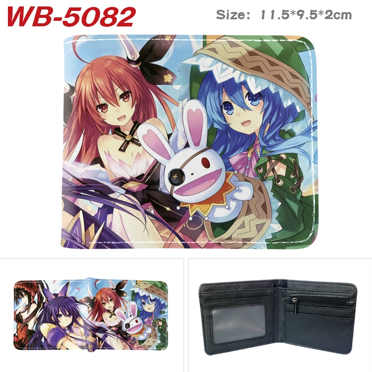 Date-A-Live Animation color PU leather half fold wallet 11.5X9X2CM WB-5082A