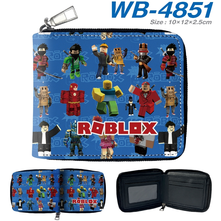 Robllox Anime color short full zip folding wallet 10x12x2.5cm WB-4851A