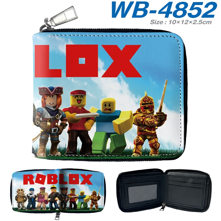 Robllox Anime color short full zip folding wallet 10x12x2.5cm WB-4852A