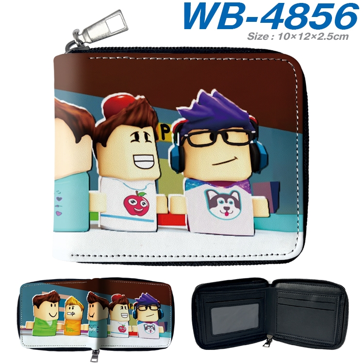 Robllox Anime color short full zip folding wallet 10x12x2.5cm WB-4856A