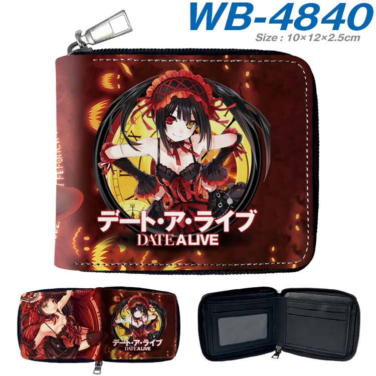 Date-A-Live Anime color short full zip folding wallet 10x12x2.5cm WB-4840A