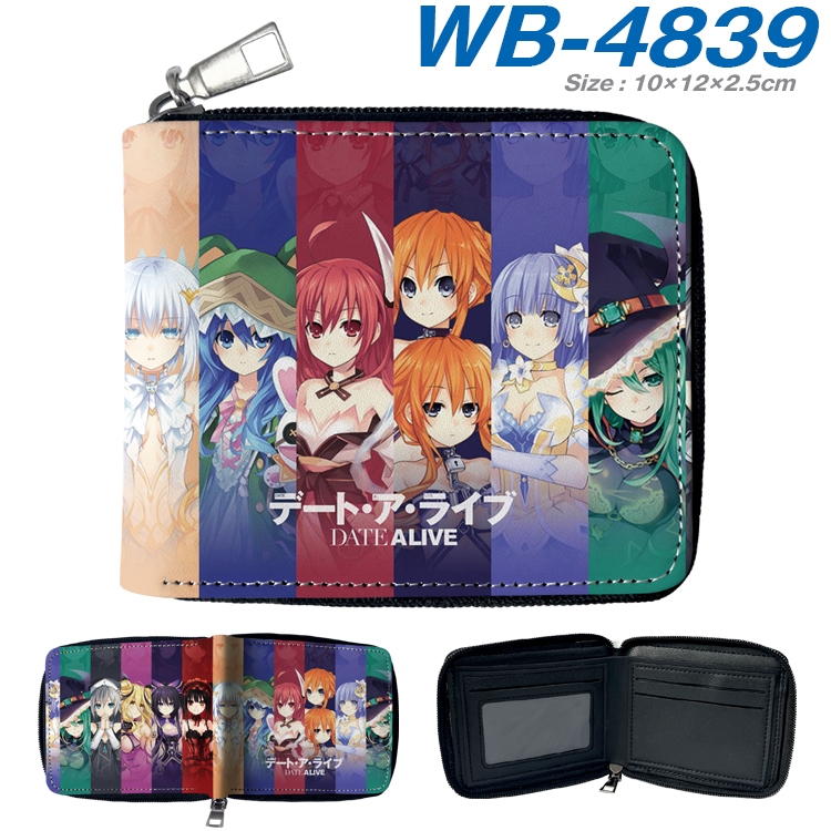 Date-A-Live Anime color short full zip folding wallet 10x12x2.5cm  WB-4839A