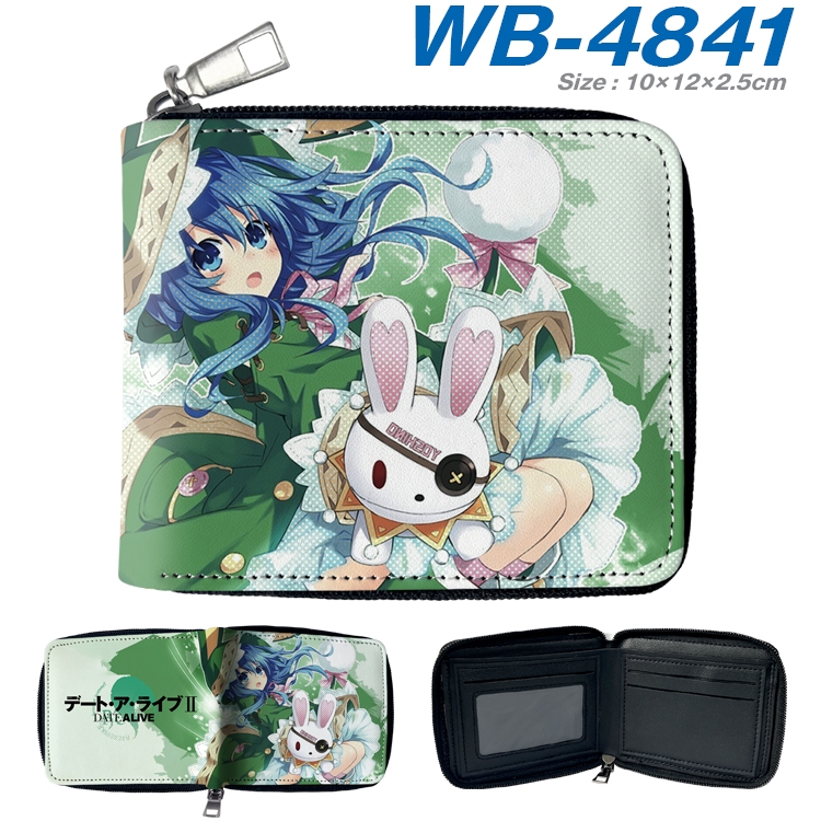 Date-A-Live Anime color short full zip folding wallet 10x12x2.5cm WB-4841A