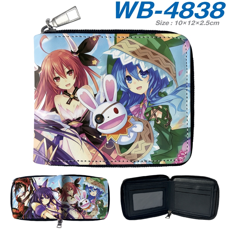 Date-A-Live Anime color short full zip folding wallet 10x12x2.5cm WB-4838A