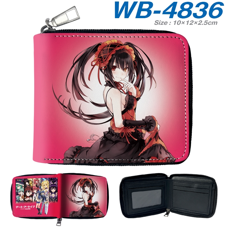 Date-A-Live Anime color short full zip folding wallet 10x12x2.5cm WB-4836A