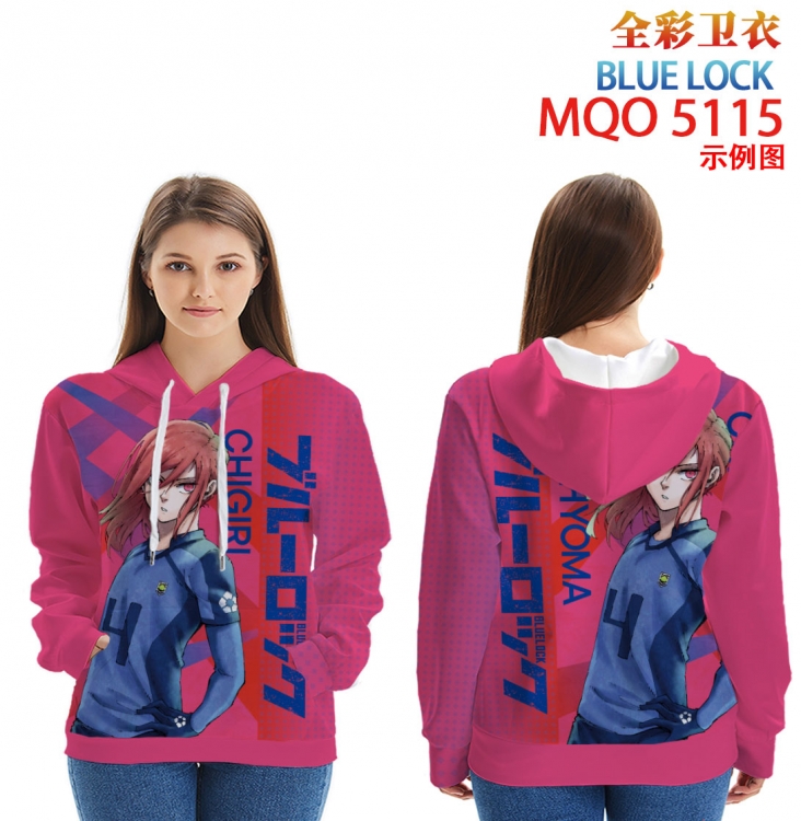 BLUE LOCK Long Sleeve Hooded Full Color Patch Pocket Sweatshirt from XXS to 4XL MQO-5115