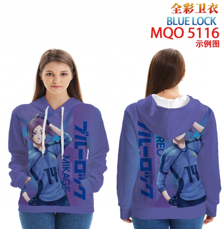 BLUE LOCK Long Sleeve Hooded Full Color Patch Pocket Sweatshirt from XXS to 4XL  MQO-5116