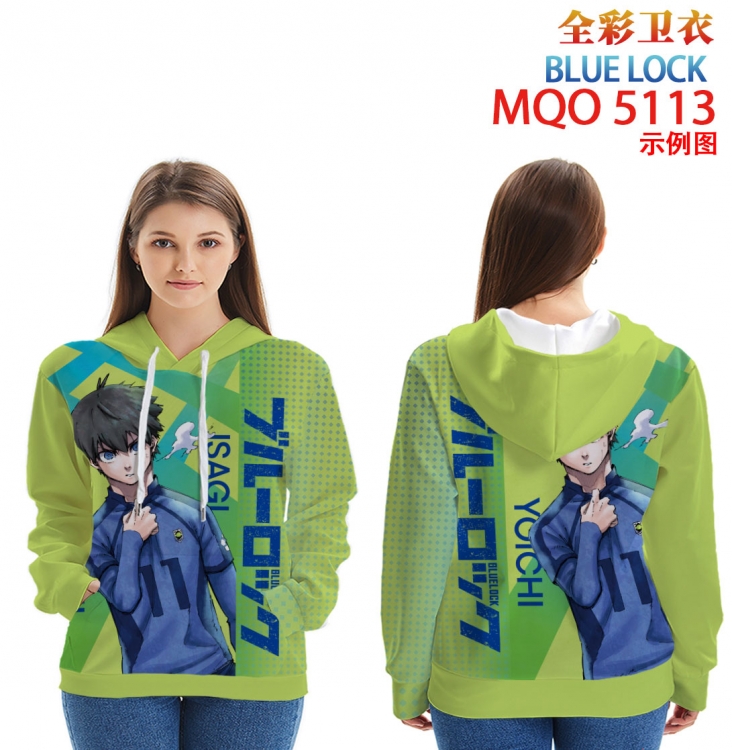 BLUE LOCK Long Sleeve Hooded Full Color Patch Pocket Sweatshirt from XXS to 4XL MQO-5113