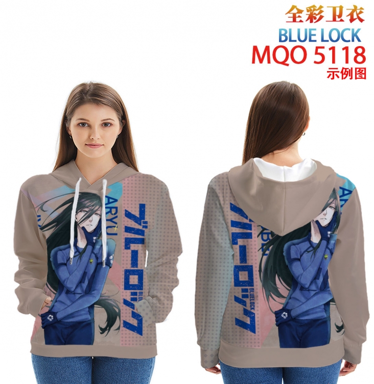 BLUE LOCK Long Sleeve Hooded Full Color Patch Pocket Sweatshirt from XXS to 4XL MQO-5118