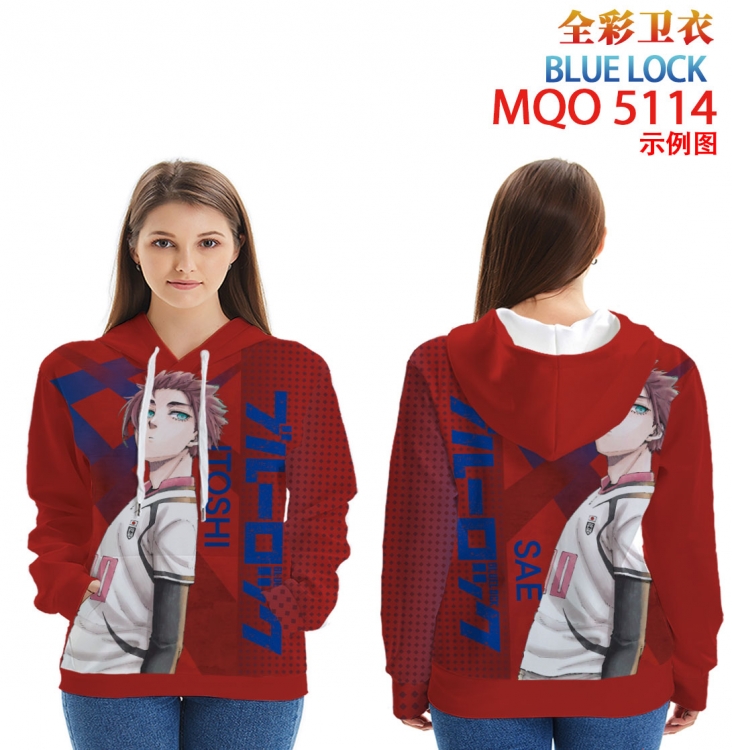 BLUE LOCK Long Sleeve Hooded Full Color Patch Pocket Sweatshirt from XXS to 4XL  MQO-5114