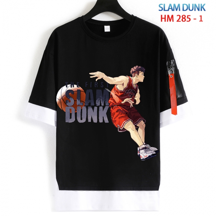 Slam Dunk Cotton Crew Neck Fake Two-Piece Short Sleeve T-Shirt from S to 4XL  HM 285 1