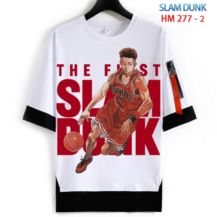 Slam Dunk Cotton Crew Neck Fake Two-Piece Short Sleeve T-Shirt from S to 4XL HM 277 2