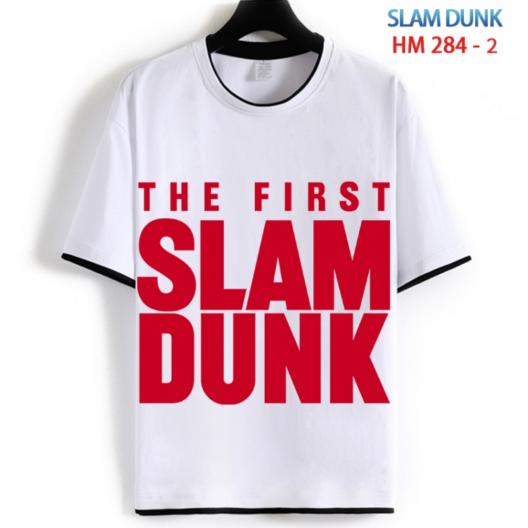 Slam Dunk Cotton crew neck black and white trim short-sleeved T-shirt from S to 4XL HM 284 2