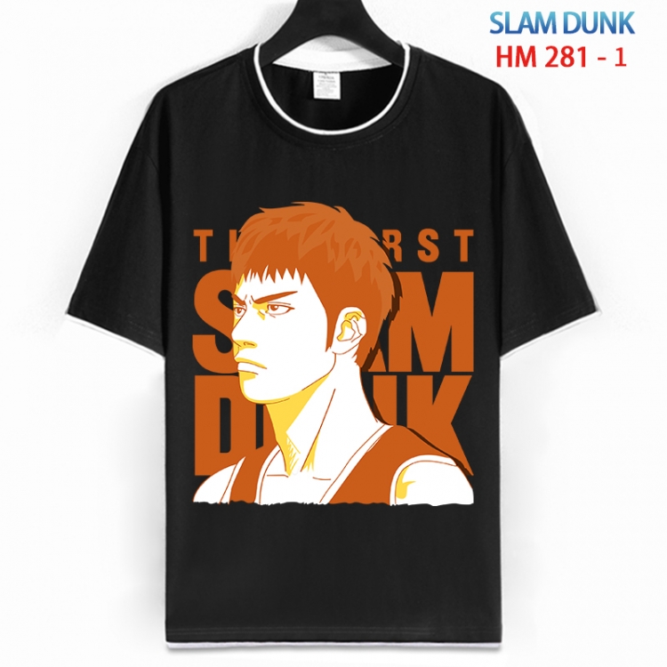 Slam Dunk Cotton crew neck black and white trim short-sleeved T-shirt from S to 4XL  HM 281 1
