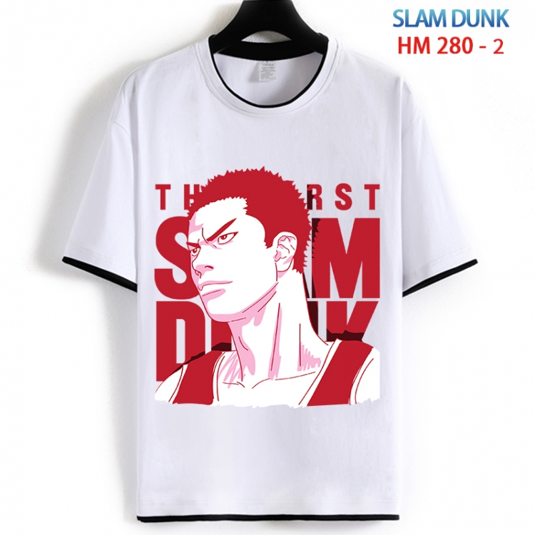 Slam Dunk Cotton crew neck black and white trim short-sleeved T-shirt from S to 4XL HM 280 2