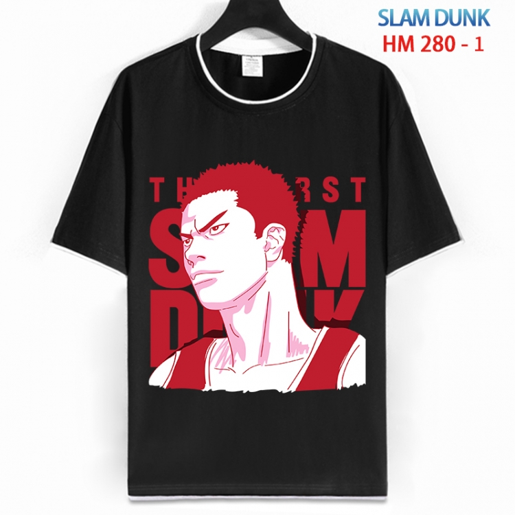 Slam Dunk Cotton crew neck black and white trim short-sleeved T-shirt from S to 4XL HM 280 1